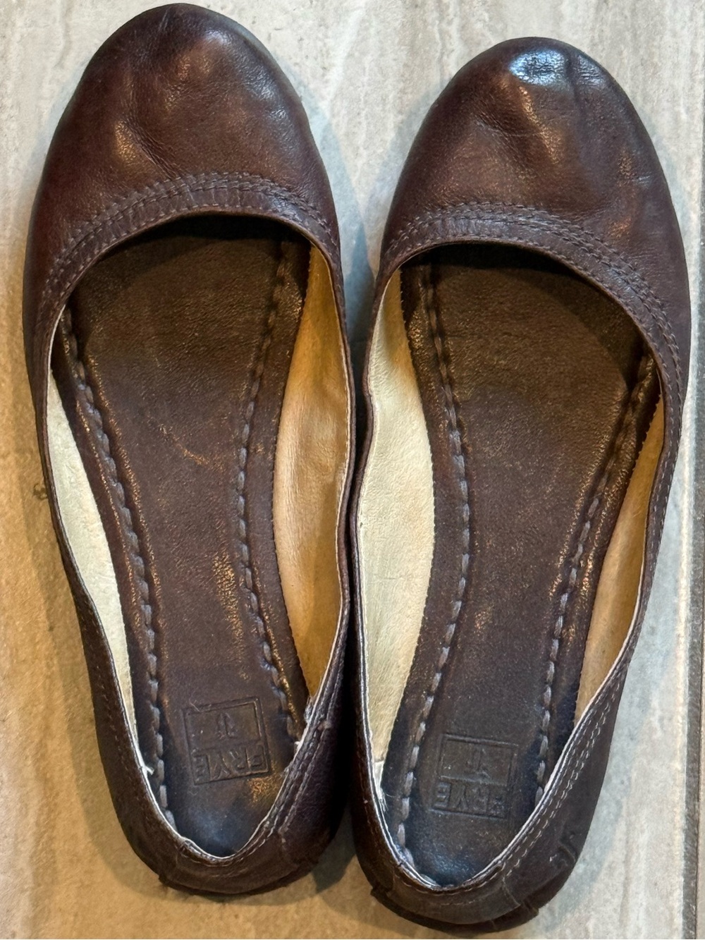 Frye Women's Brown Leather Ballet Flats